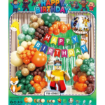 Set Decoratiuni Petrecere Roblox Happy Birthday cu Arcada Baloane, Cortina Verde si Banner - 58 piese