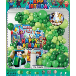 Set Decoratiuni Petrecere Roblox Happy Birthday cu Arcada Baloane Verzi, Fundal Foto si Balon Folie - 57 piese
